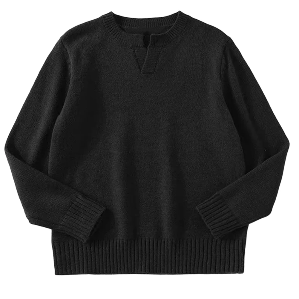 Męski sweter z dekoltem w serek, lekko dojrzały styl, miękki, uniwersalny jako warstwa bazowa, dzianinowy pulower.