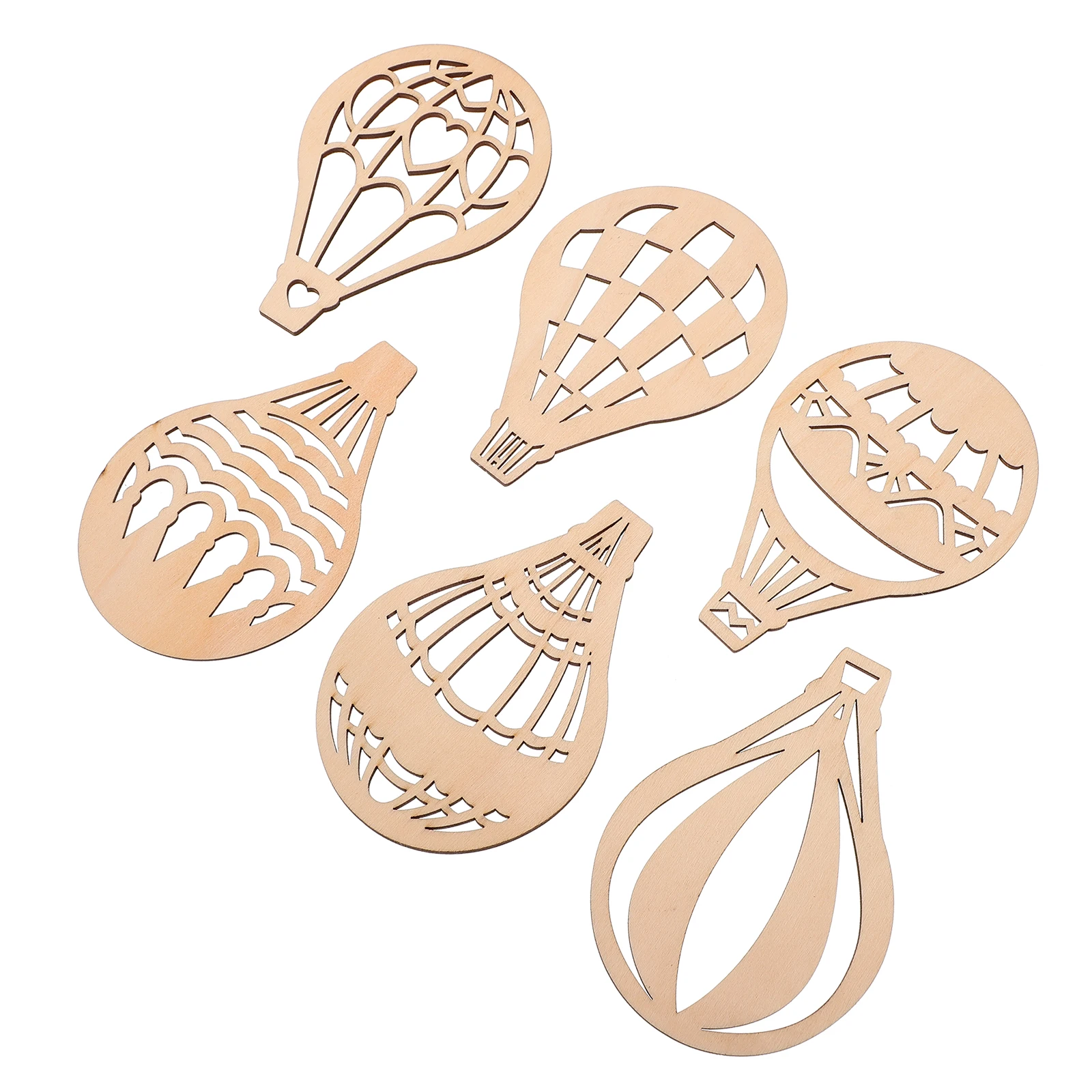 

30 Pcs Hot Air Balloon Wood Slices Blank Wooden Tags DIY Graffiti Chips Decorative Hanging naments Craft Supplies