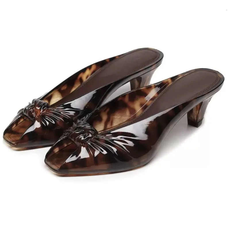 Arrival Women Clear Kitten Heel Slide Sandals Transparent Jelly Mule Heels Peep Toe Waterproof SlipOn Summer Beach Ladies Shoes