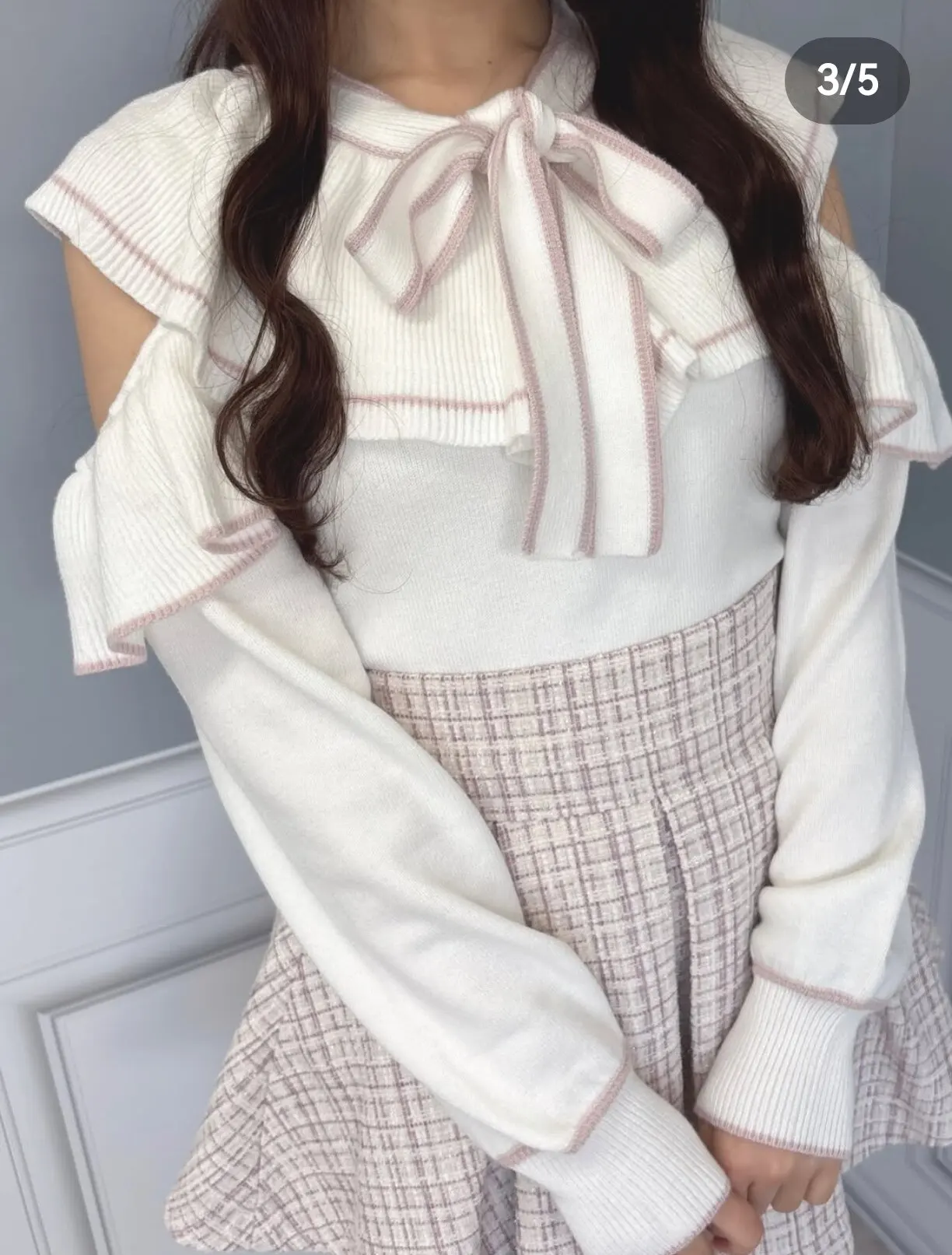 Knitted Pullovers Autumn Winter Sweaters Top New Versatile Off Shoulder Sweet and Cute Big Bow Knit Sweater Japanese Style