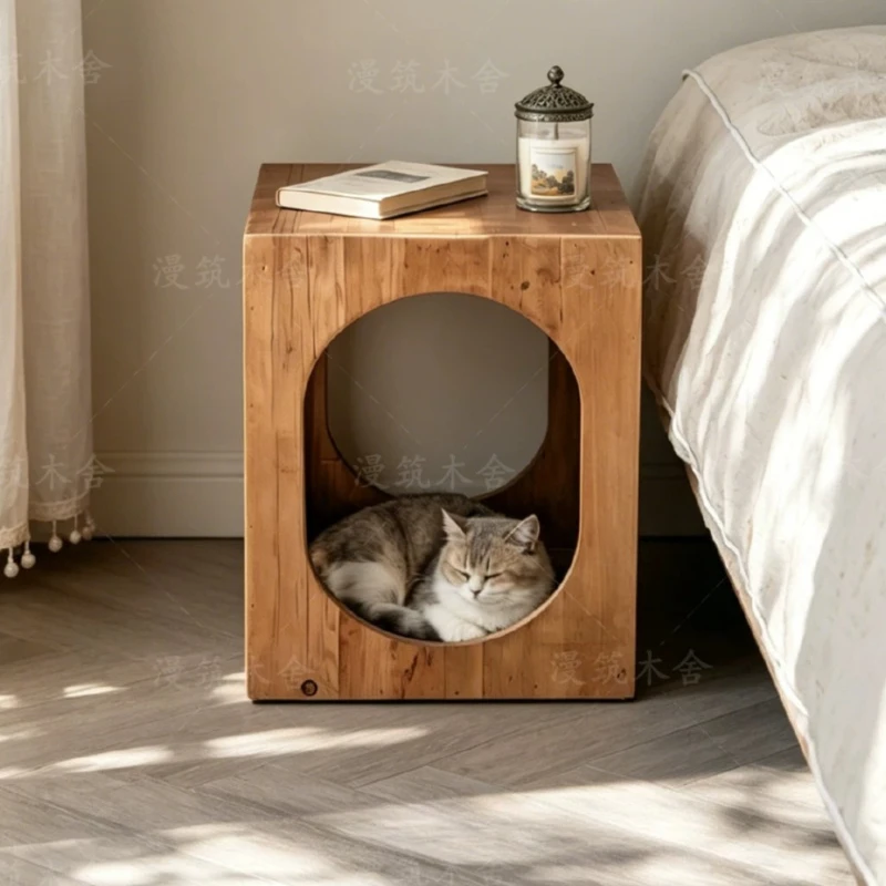 

Nordic Sofas Low Corner Side Table Coffee Modern Vintage Funky Minimalist End Table Wooden Cat French Living Room Furniture