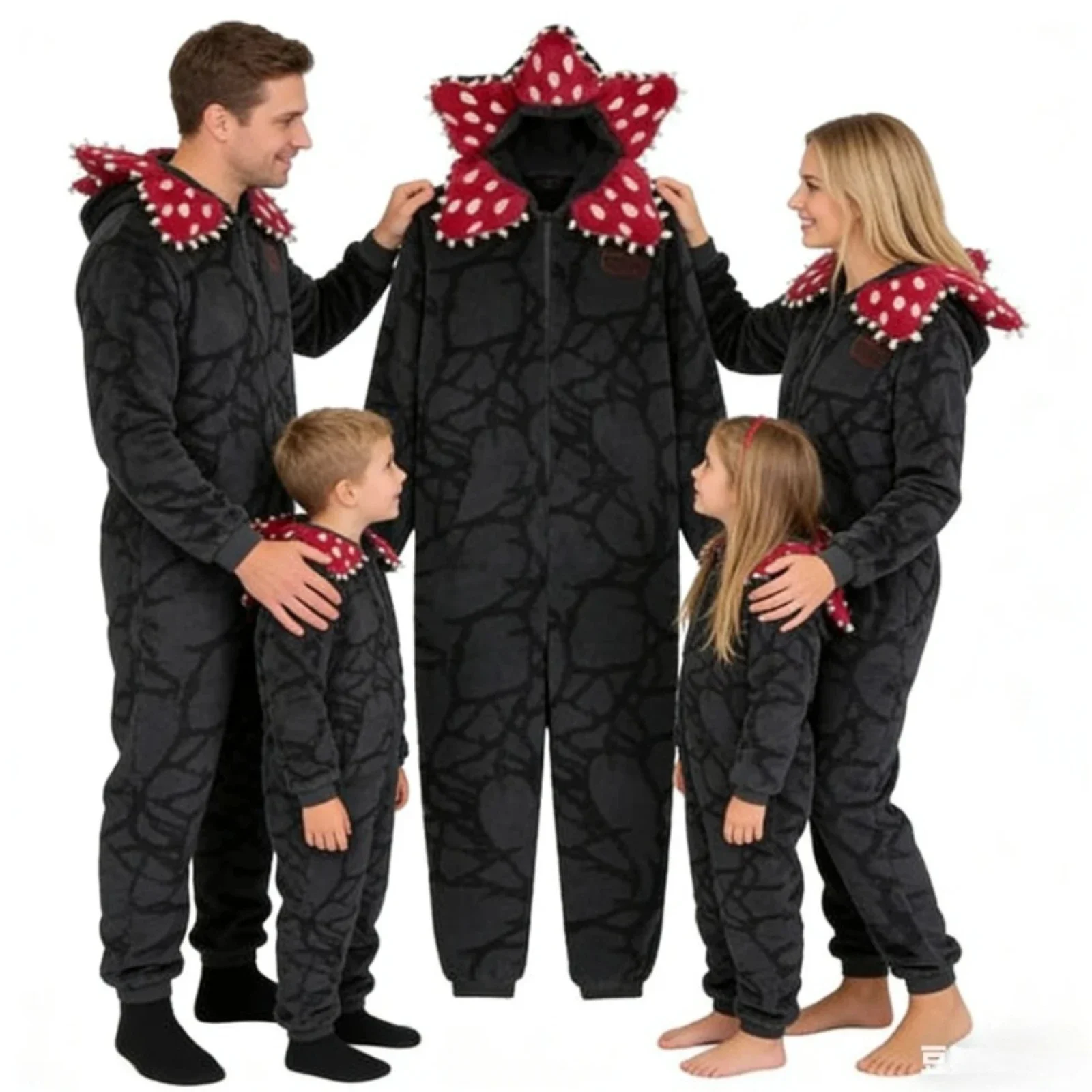 

Пижамы для взрослых и детей с дизайном растений Demogorgon, комбинезон из фланелевой ткани для мальчиков и девочек, мягкий незнакомый рождественский тематический комбинезон