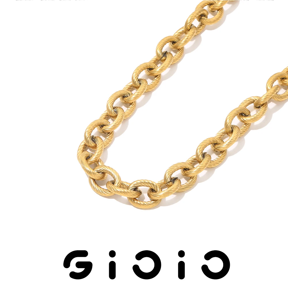 

GIOIO Trendy Punk Vintage Style Stainless Steel Necklace Fashionable Minimalist Daily Wear Waterproof Travel Jewelry Accessories