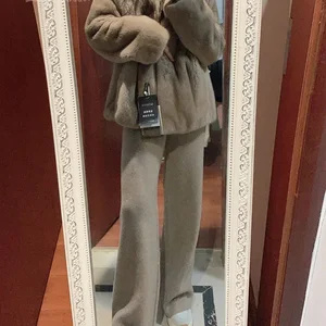 Herbst- und Winter neue hohe Taillenhose lose Wolle, die Frauen gerade bein breites Stöhnen tragen, Hosen 10 Hauptverkäufe über neue Kleidung - №10