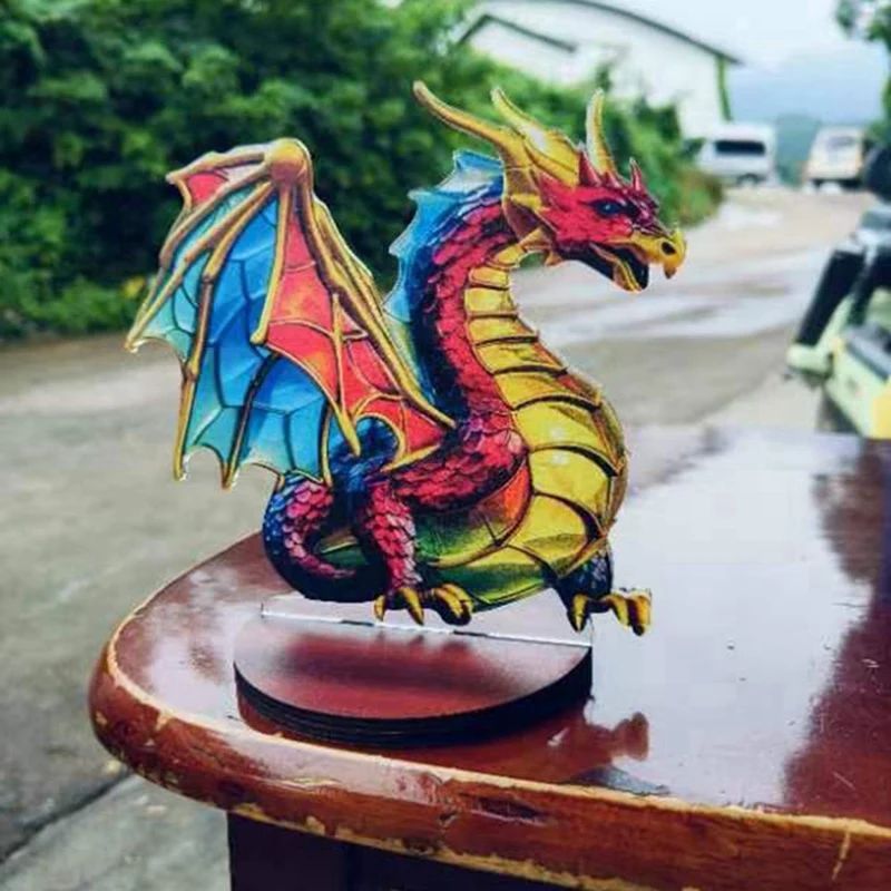 Desktop Ornament Double Sided Multicolor Style Home Decoration, Dragon Durable Easy Install Easy To Use