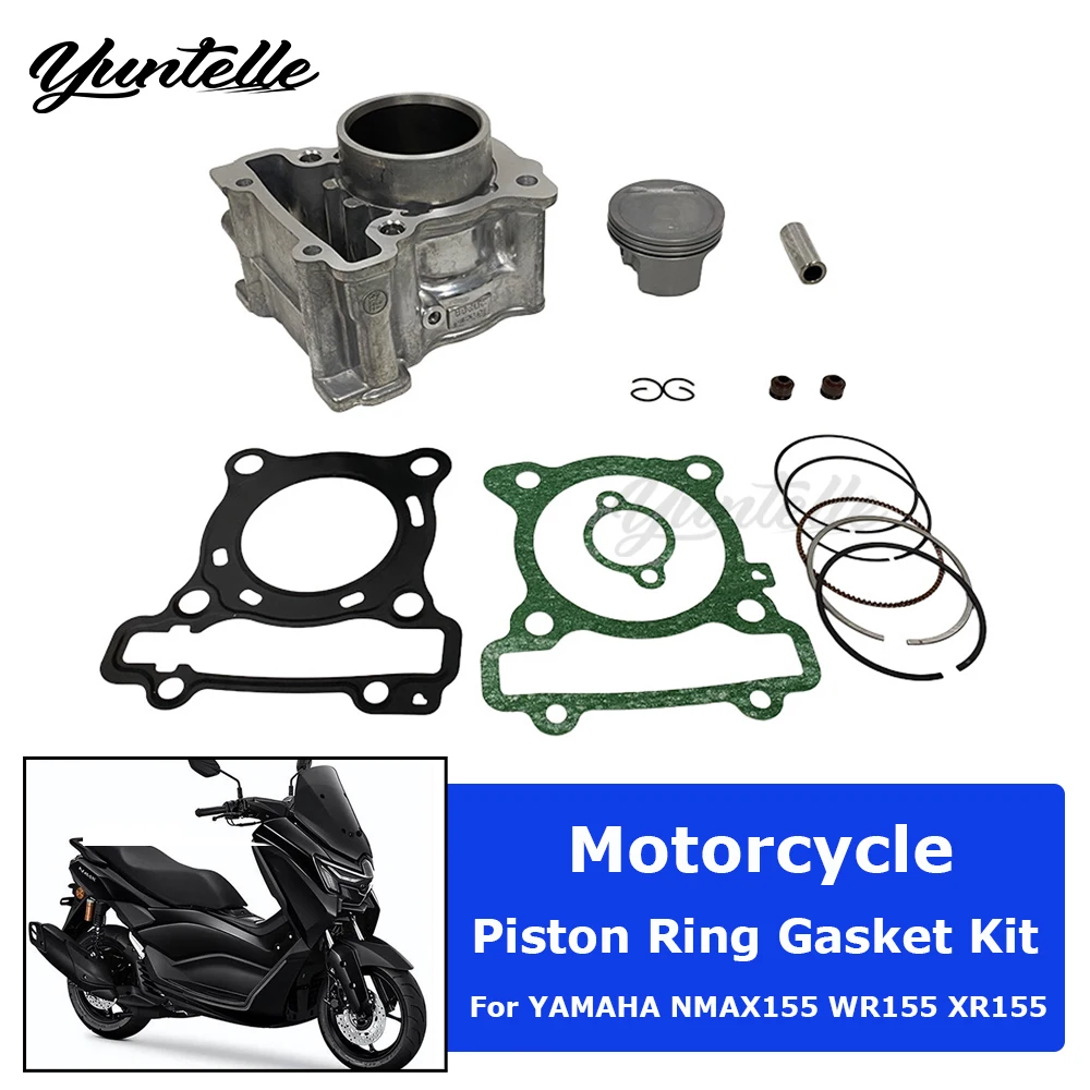 58mm Bore Cylinder Block Kit For YAMAHA NMAX 155 WR155 XR155 GPD155 YZF-R15 Motorcycle Accessories Engine Piston Ring Gasket Set