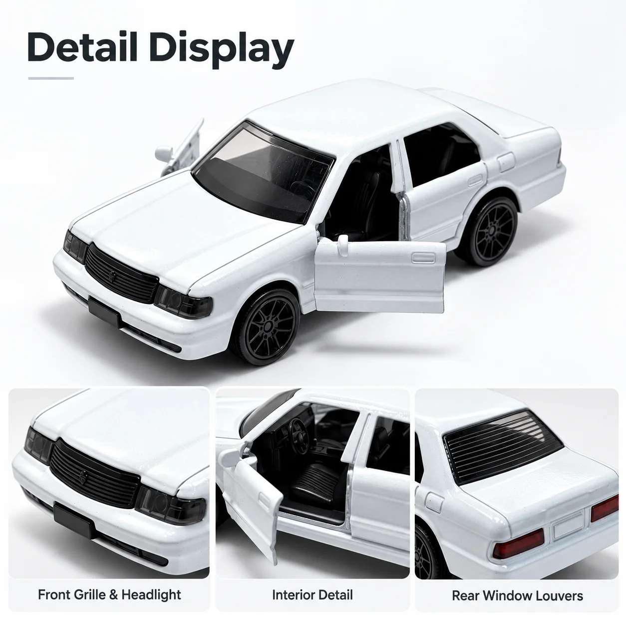 (Corrugated Box) 1/36 Scale, Alloy Vintage Classic Sedan Style Toy Car, Powerful Spring, Metal Casting, the Best Gift.