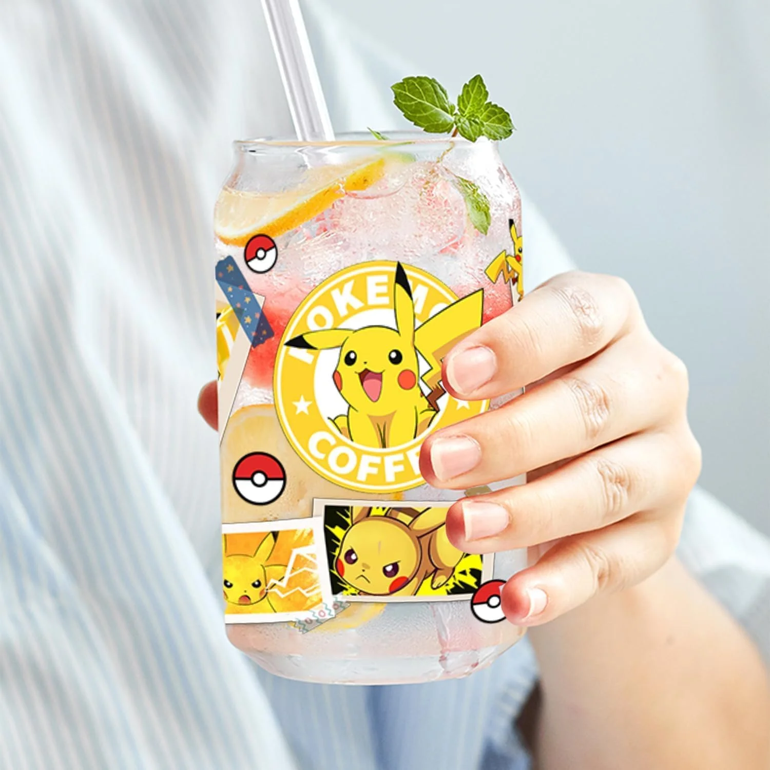 Cartoon Pattern Uv Dtf Cup Wrap For 16oz Cup Wrap Libbey Glass Plastic Can Wraps Selfadhesive Transfer Sticker Washable Diy