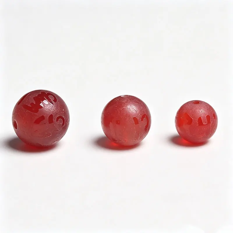 10Beads Tibetan Mantras Beads Red Agate Frosted Round beads 6/8/10/12/14mm OM MANI PAD ME HUM TSB0496