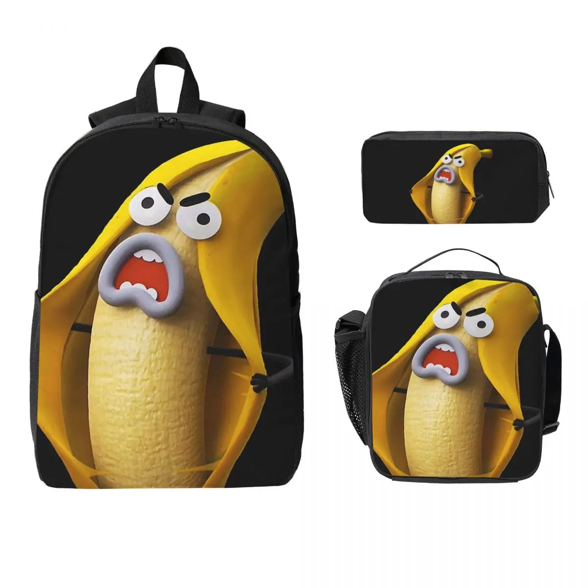 Banana Joe - The Amazing World Of Gumball Backpack BookBag School Bag Laptop Shoulder Bags 3ps Insulated Lunch Bag Pencil Case