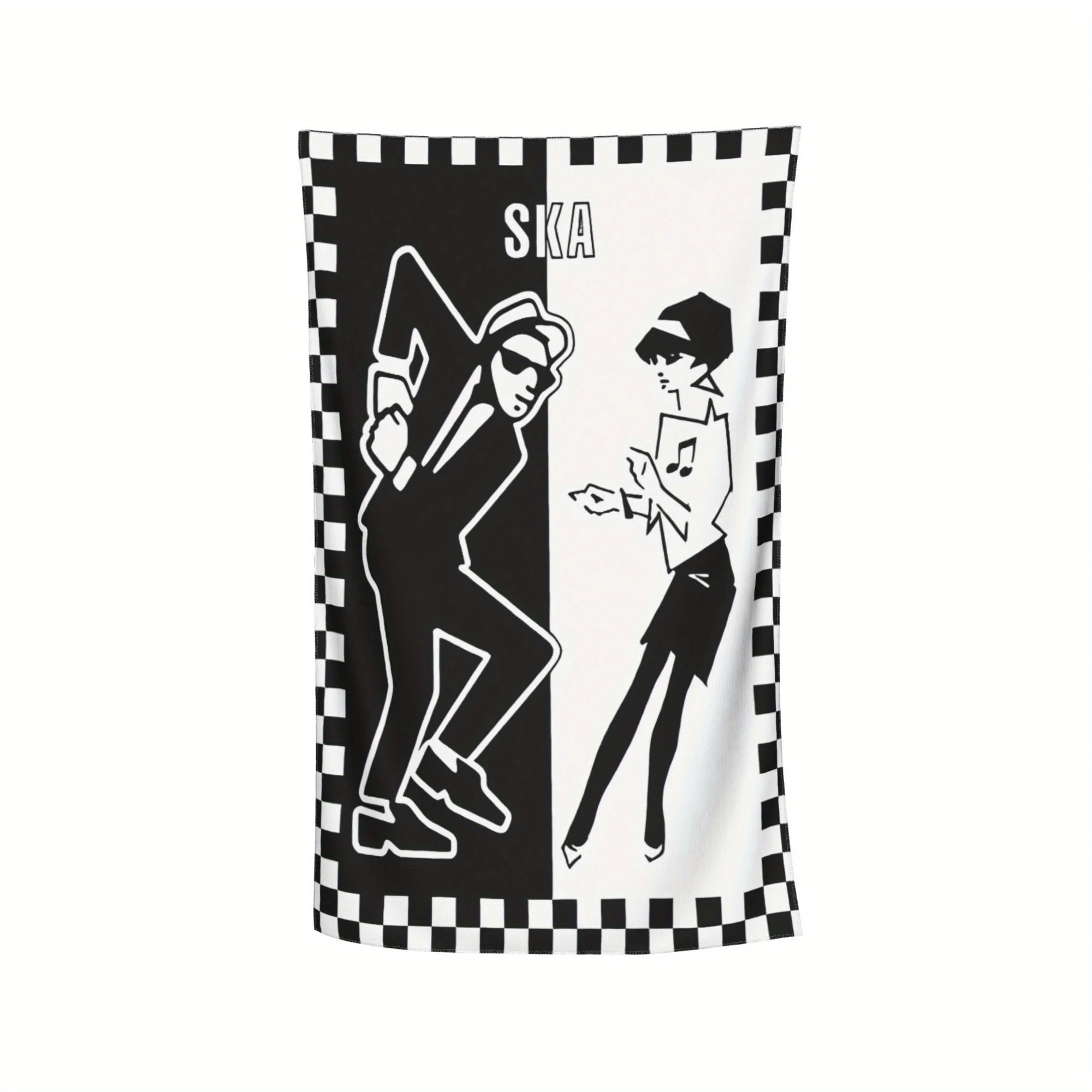 Ska Retro Two Tone Dancing Beach Towel Patterned Sunscreen And Windproof Suitable For Swimming Pool Camping Travel Blanket