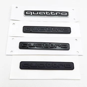 3D ABS Schwarz Logo Quattro Emblem Auto Hinten Stamm Abzeichen Aufkleber Für Audi A1 A2 A3 A4 A5 A6 A7 Q2 Q3 Q5 Q7 Quattro Aufkleber Zubehör