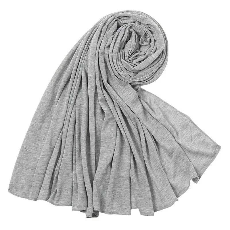 Fashion Modal Cotton Jersey Hijab Scarf Long Muslim Shawl Plain Soft Turban Tie Head Wraps for Women Africa Headband 170x60cm