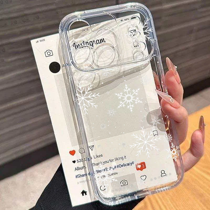Winter Snowflake Christmas Tree Clear Phone Case For iPhone 17 16 18 Pro Max 15 14 13 12 11 X XS XR 7 8 Plus 16E Air Soft Cover - view 6