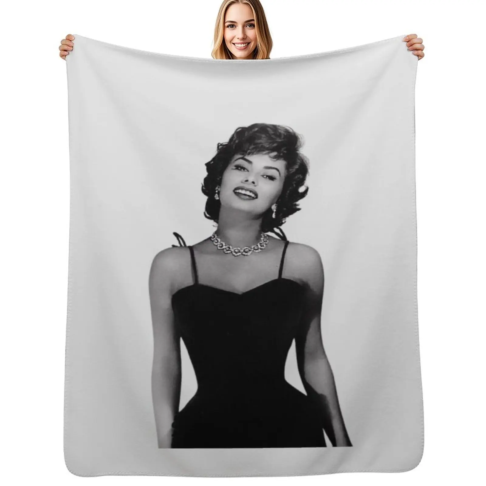 

Sophia Loren, 1950s. Throw Blanket Travel Size Cozy Blanket for Plane Train