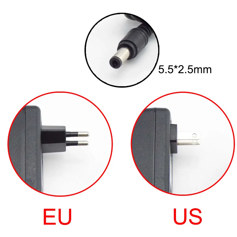 AC to DC 5V 1A 2A 3A 5V2A power supply Adapter EU US 1000ma 2000ma AC 100-240V Converter Charger for led strip 5.5x2.5mm c1