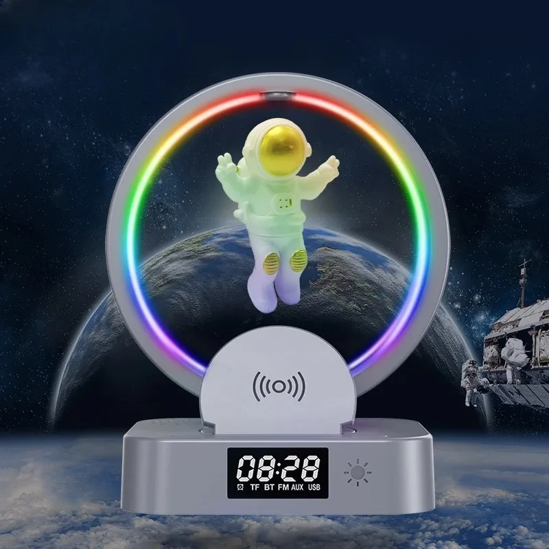Maglev astronaut bluetooth clock speaker astronaut audio RGB computer subwoofer ornament