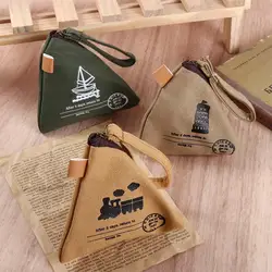 Korean Creative Dumpling Shape Coin Purse Retro Canvas Wallet Travel Portable Key Lipstick Storage Bag