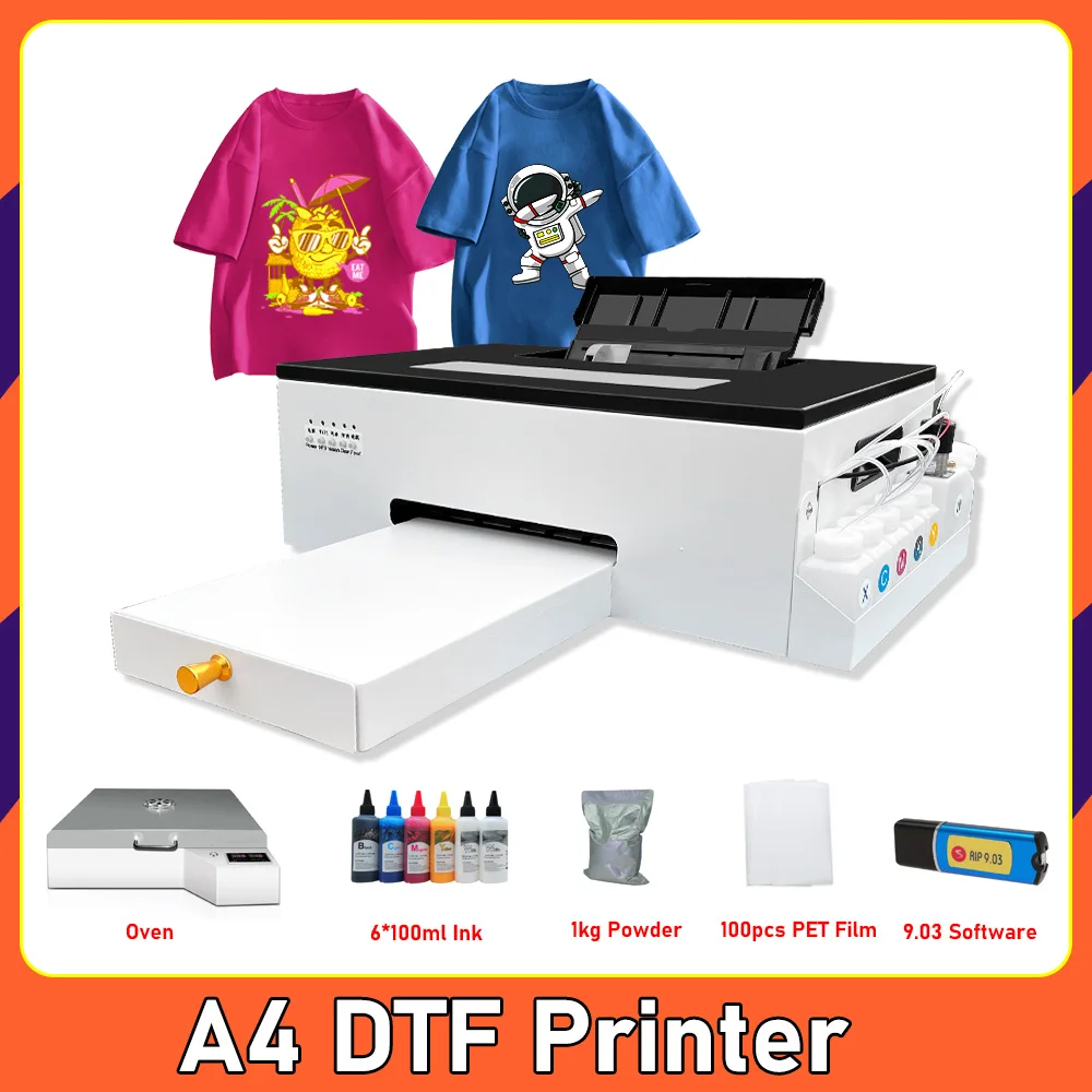 A4 DTF Printer for Epson L805 DTF Printer Bundle PET Film Direct Transfer Film A4 DTF Printing Machine for T shirt All Fabric