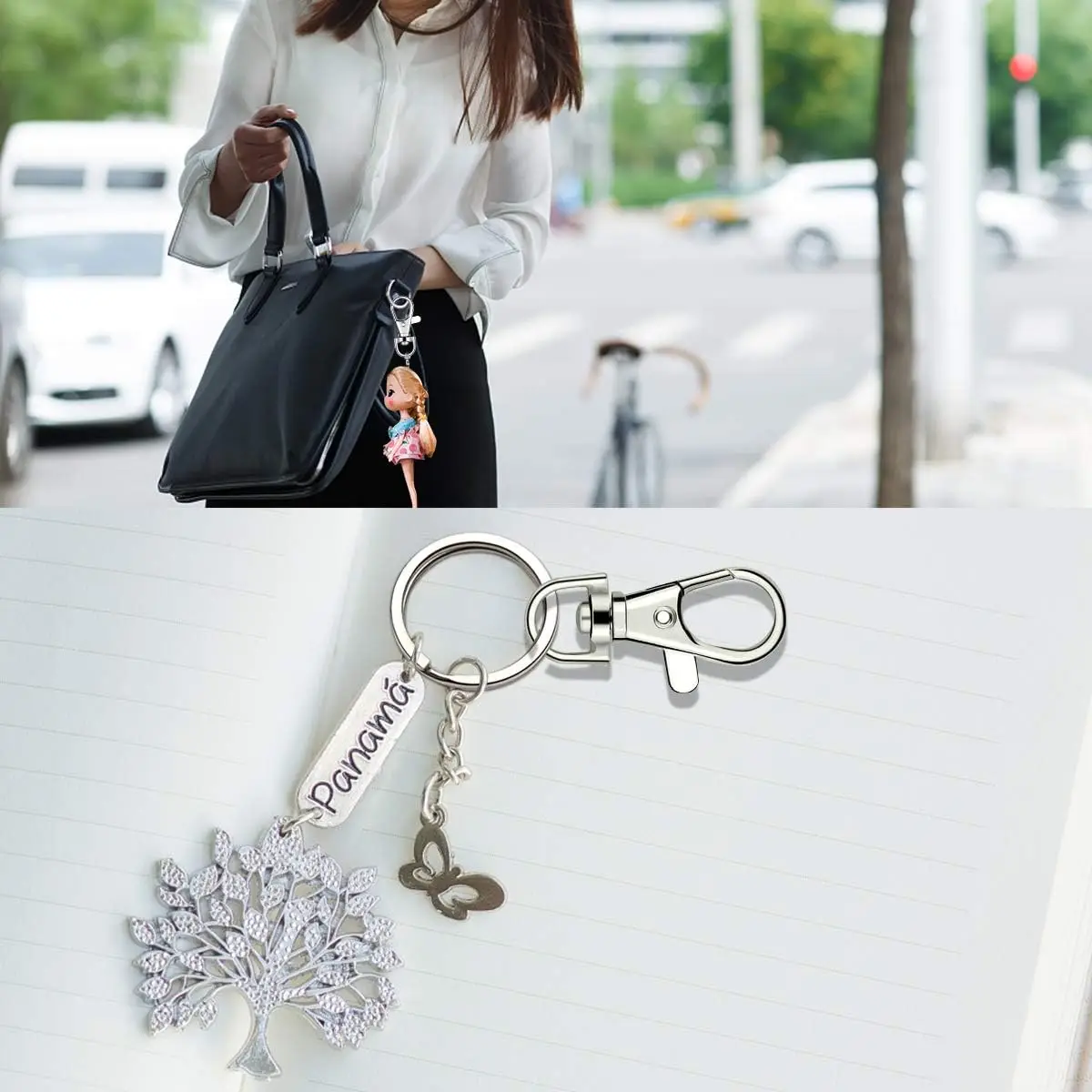Rotating Spring Hook Set for Keychains and DIY Crafts