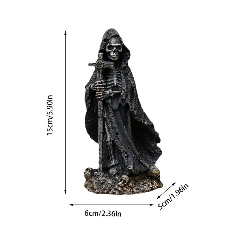 Devil Descent Decorative Figurine Gothic Resin Figurine Black Horror Robe Halloween Sculpture The Creeper Reaper Novelty