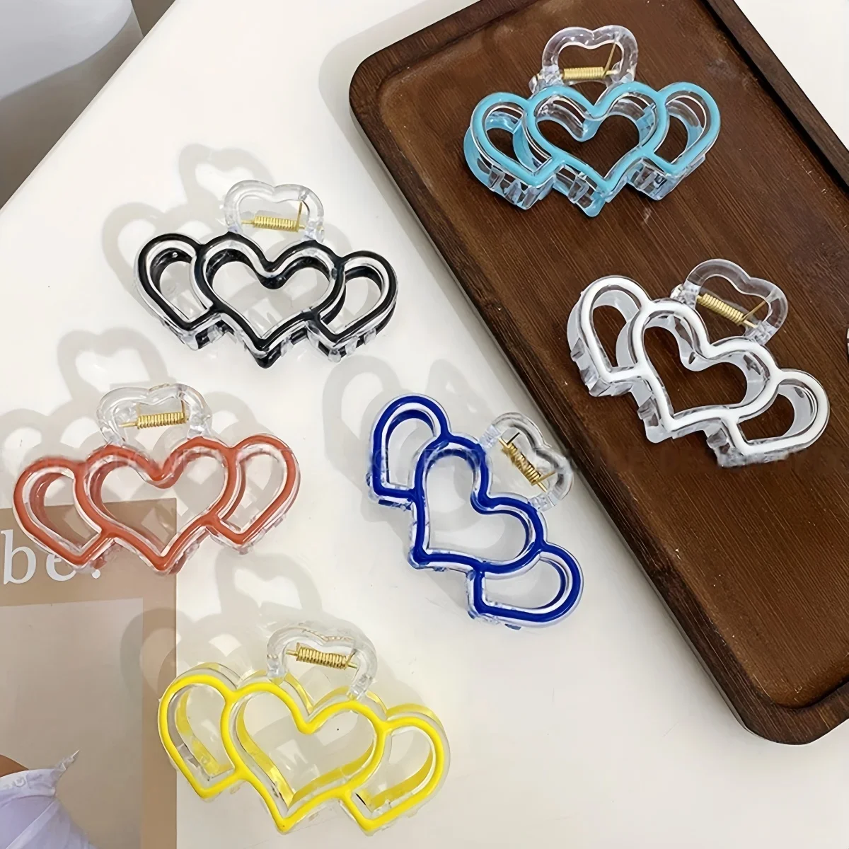 

Новая заколка-клипса в форме сердца с эффектом капель, ажурная заколка, свежая и нежная заколка-клипса, большая заколка-крокодил для модных леди