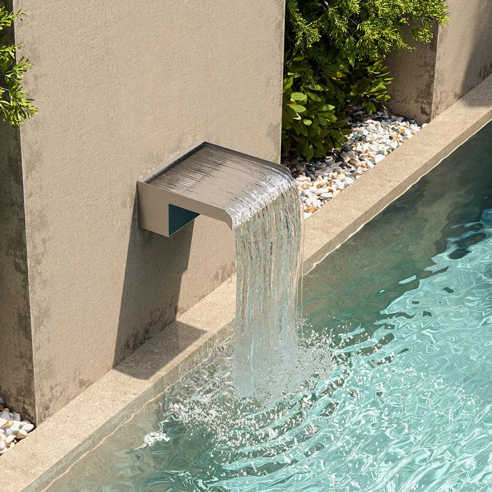 Silver 20cm Stainless Steel Waterfall Pool Fountain