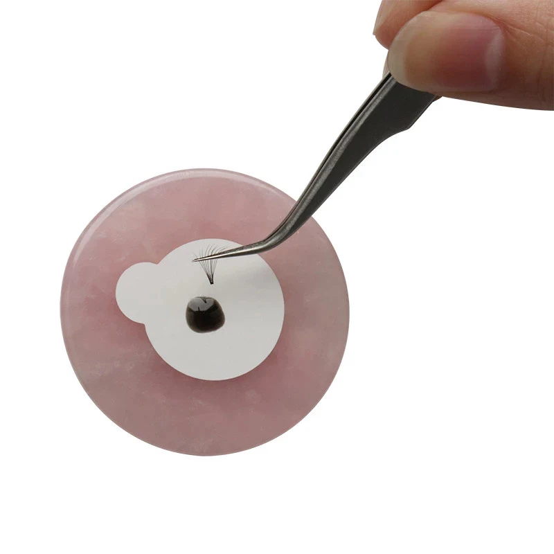1 stücke Wimpern Verlängerung Kleber Halter Jade Stein Wimpern Kleber Kleber Palette Runde Lash Lift Pad Schönheit Liefert Make-Up-Tools – Detail 2