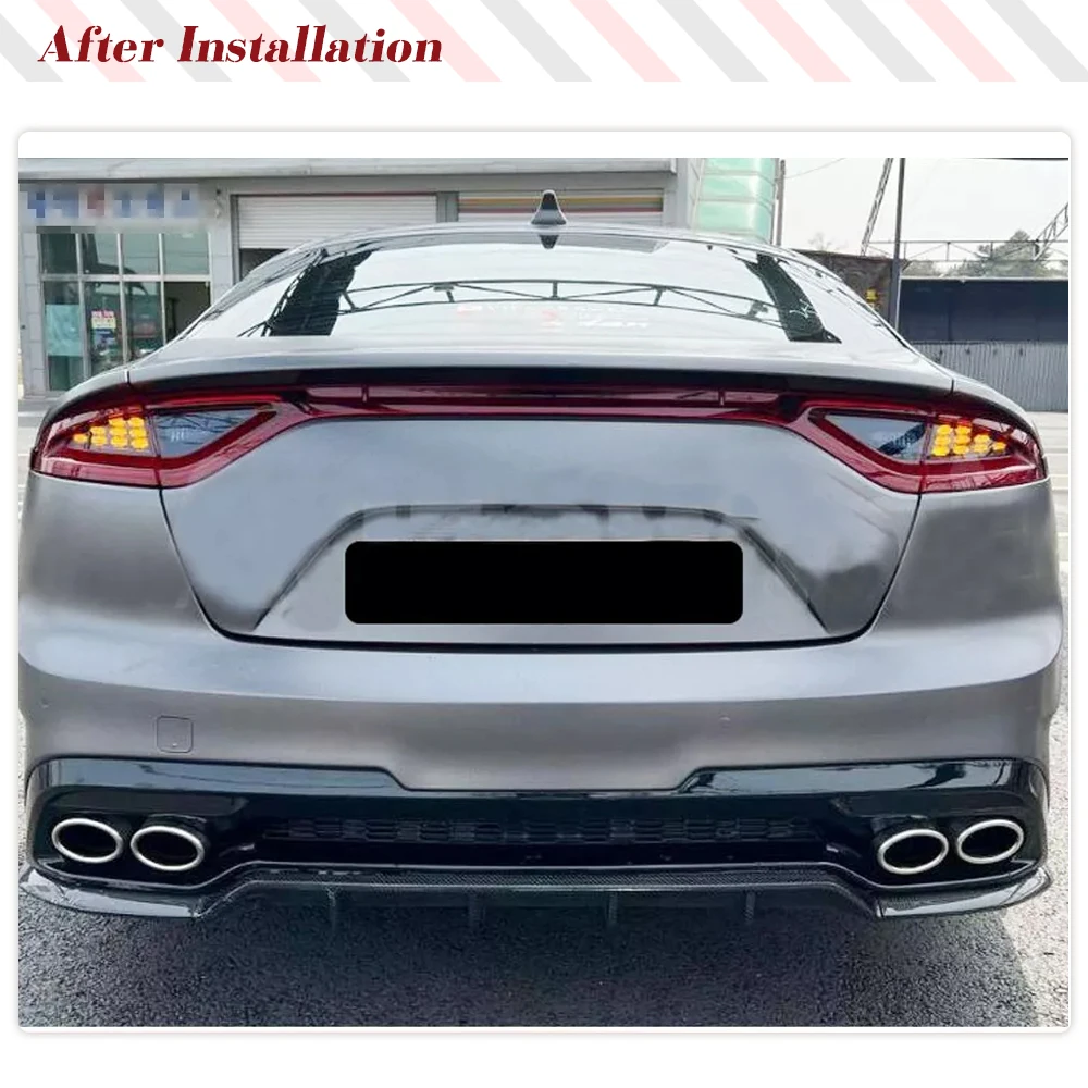 Carbon Fiber Rear Bumper Diffuser Lip Spoiler For KIA Stinger GT EX Hatchback 2018-2022 Car Rear Diffuser Lip Spoiler Guard