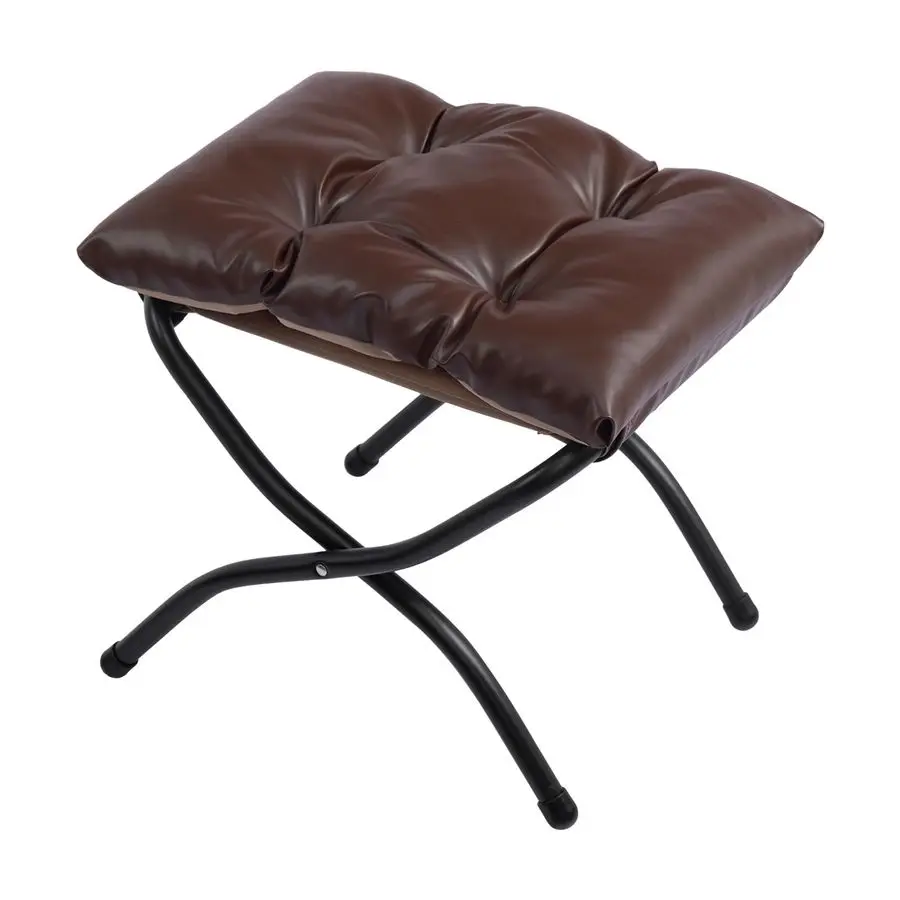 

15 H Folding Footrest Stool,Upholstered Foldable Ottoman with Padded Design. Features Metal Frame for Portability. Ideal for Sof