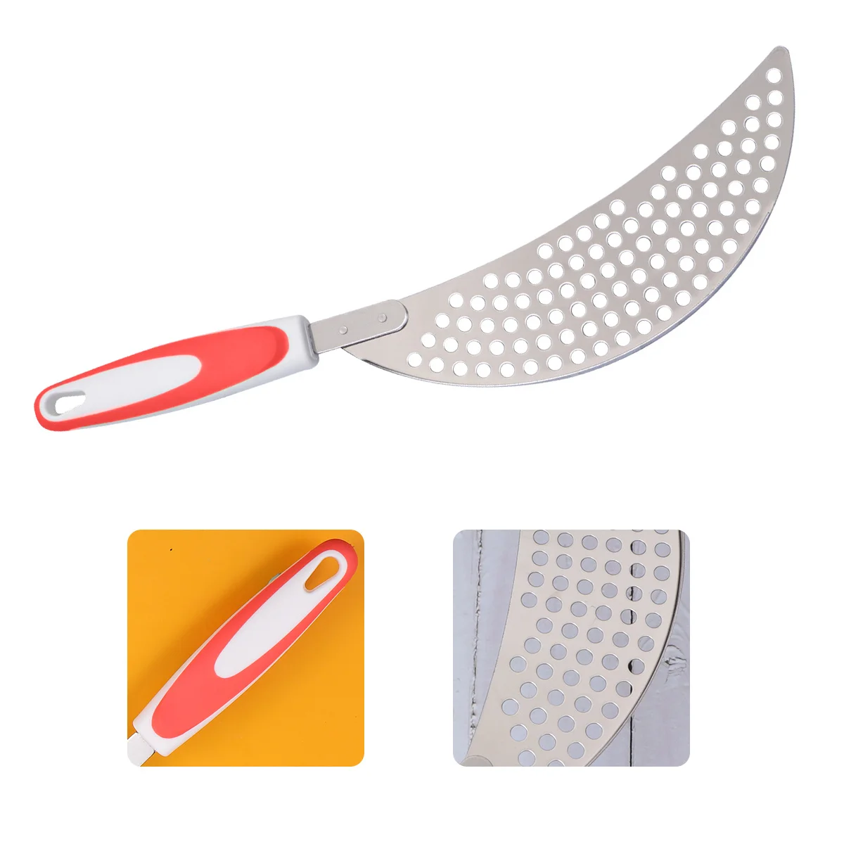 

1pc Stainless Steel Pot Strainer Blue Plastic Handle For Draining Pasta Rice Kitchen Tool Pan Filter Drainage Aid