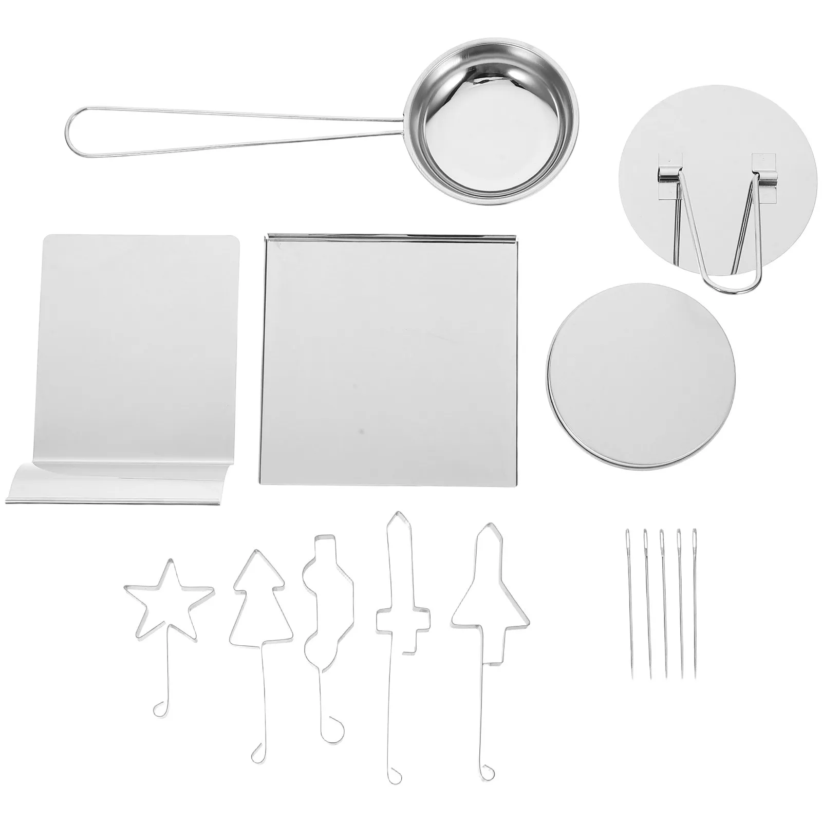 1Set Korean Sugar Candy Making Tools Multi-Shape Stainless Steel Cookie Cutters Biscuit Molds Rocket Star Tree for Themed