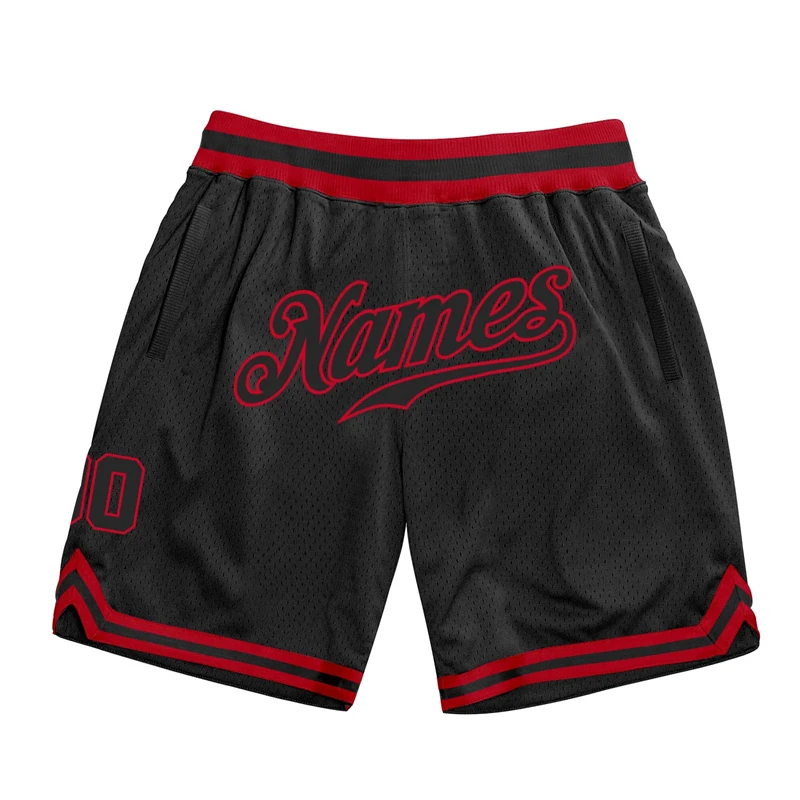 Fashion Black Basketball Shorts For Men Custom Team Name Number Logo Personality Beach Shorts Casual Oversized Sports Shorts