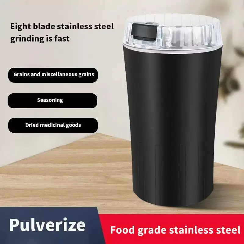 Electric Grain Spice Grinder 8 Stainless Steel Blades Fast Grind Compact Size for Small Family Kitchen Daily Use