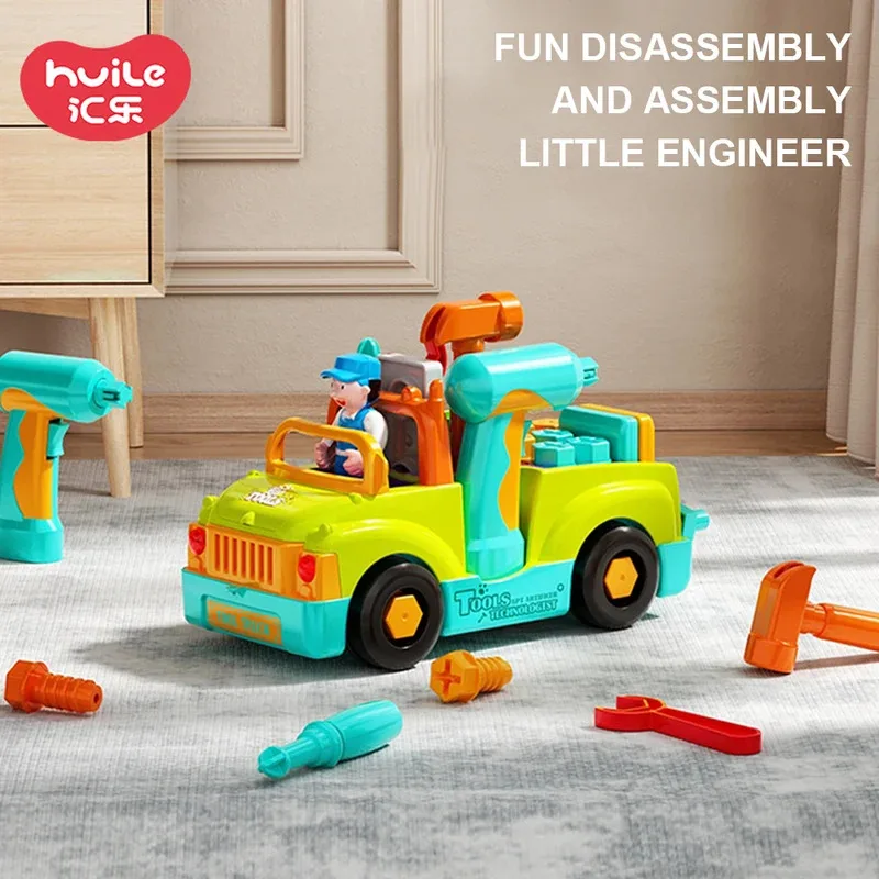 

Electric Detachable Assembly Engineering Vehicles，Sound/Light/Music, Assemble Truck Toys, Children's Manual Diy Toy,XT16