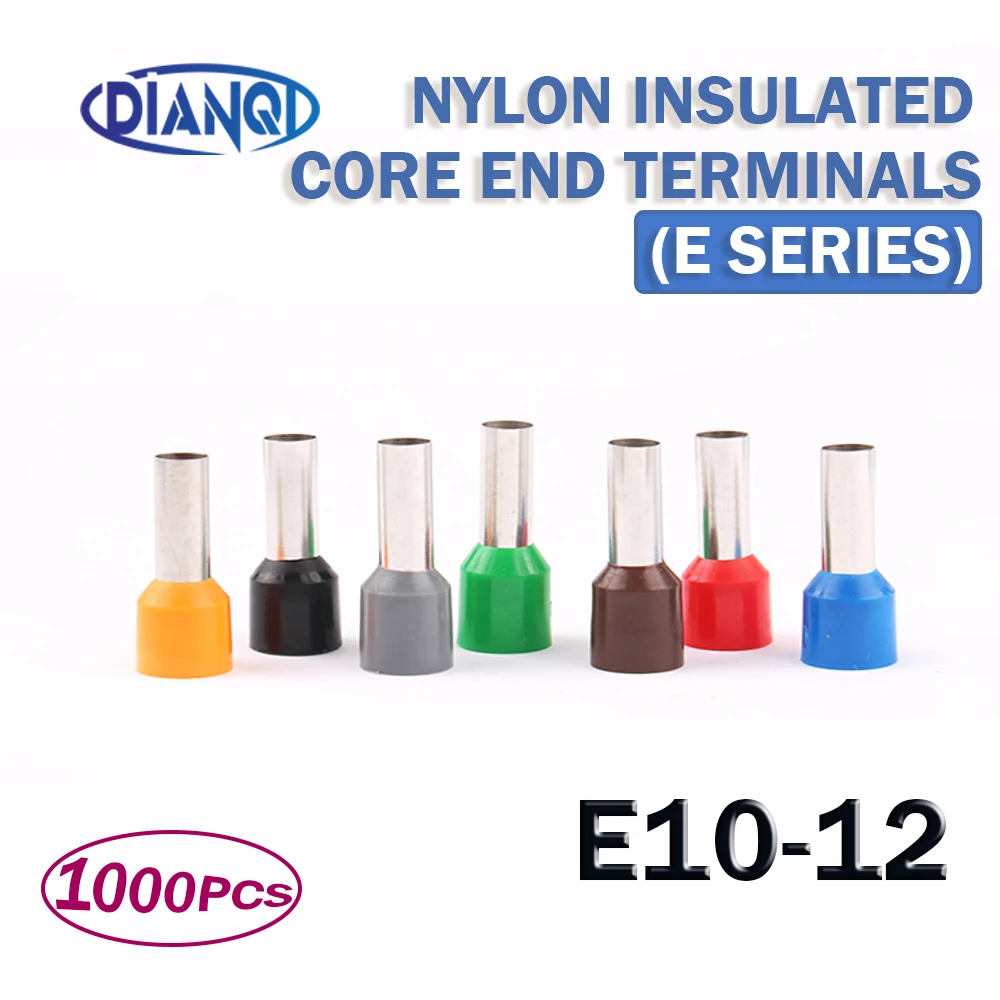 E10-12 Tube insulating Insulated terminals 10MM2 Cable Wire Connector 1000PCS/Pack Insulating Crimp Terminal Connector