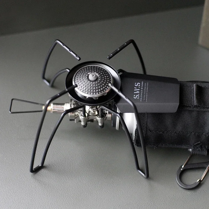 Camping Tableware Camping Kitchenware Camping Barbecue Stove Black Spider Folding Card Stove