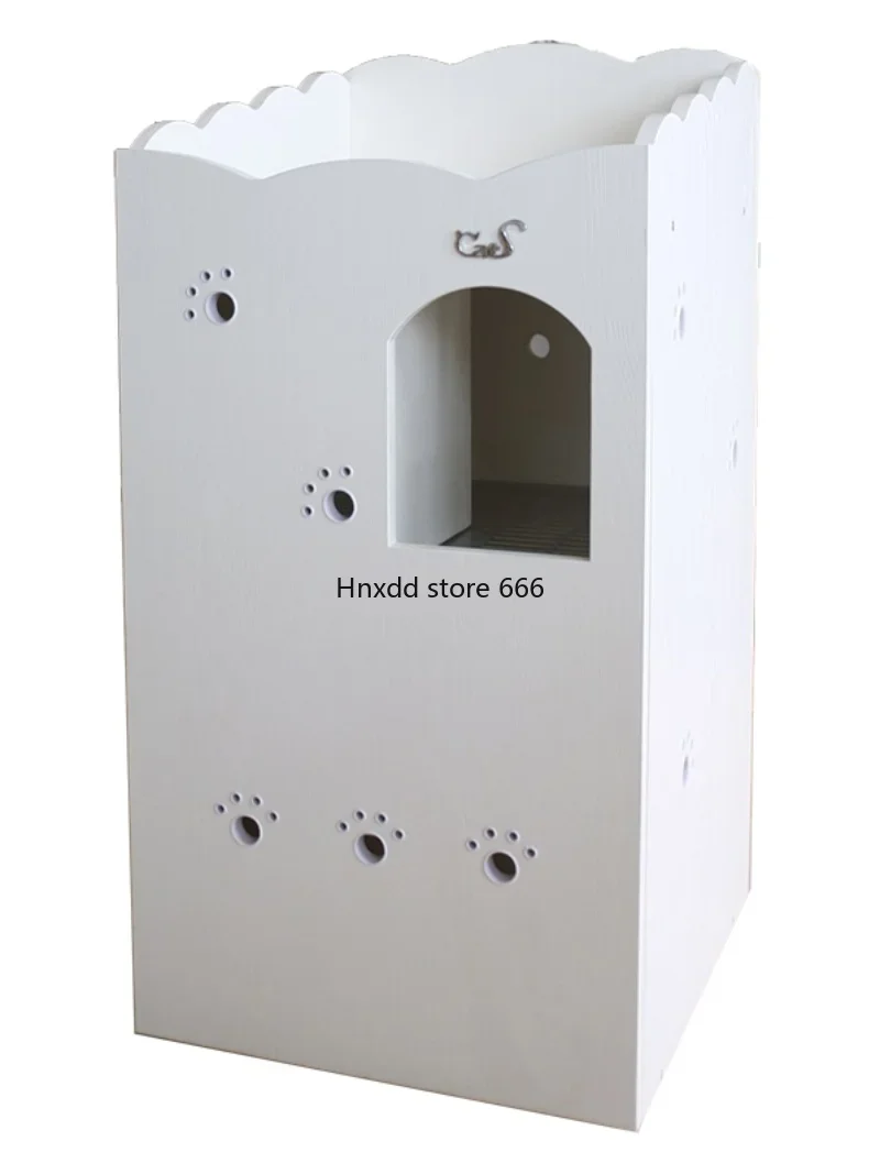 Wooden large deodorizing fully enclosed cat litter box anti-splash
