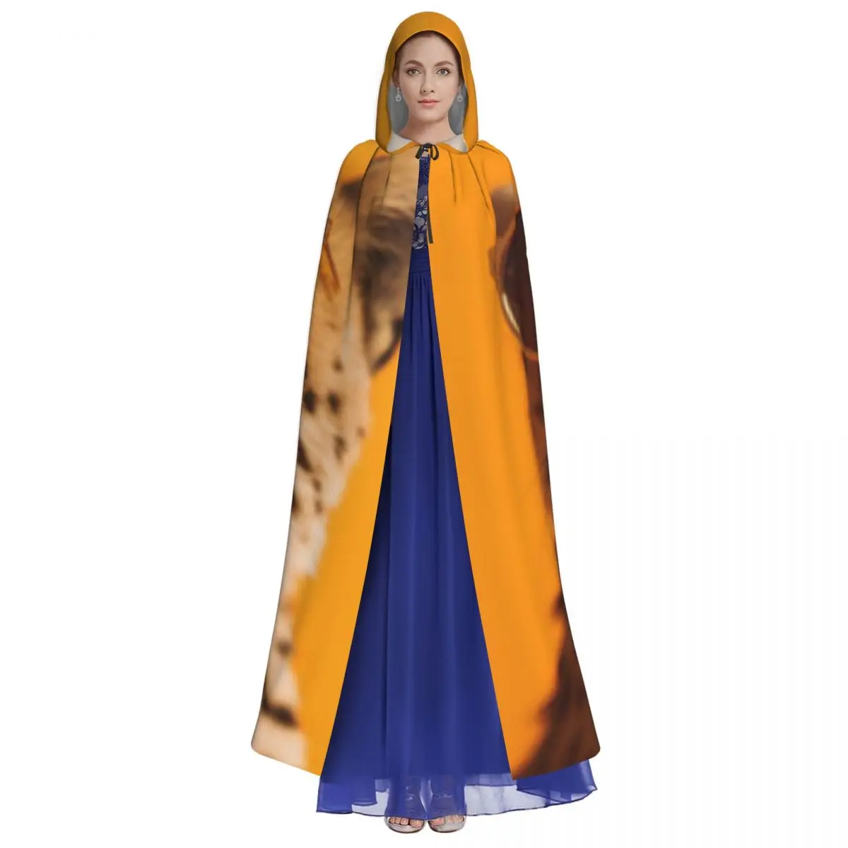 Cosplay Medieval Costumes Funny Cheetah Hooded Cloak Capes Long Robes Jackets Coat Carnival