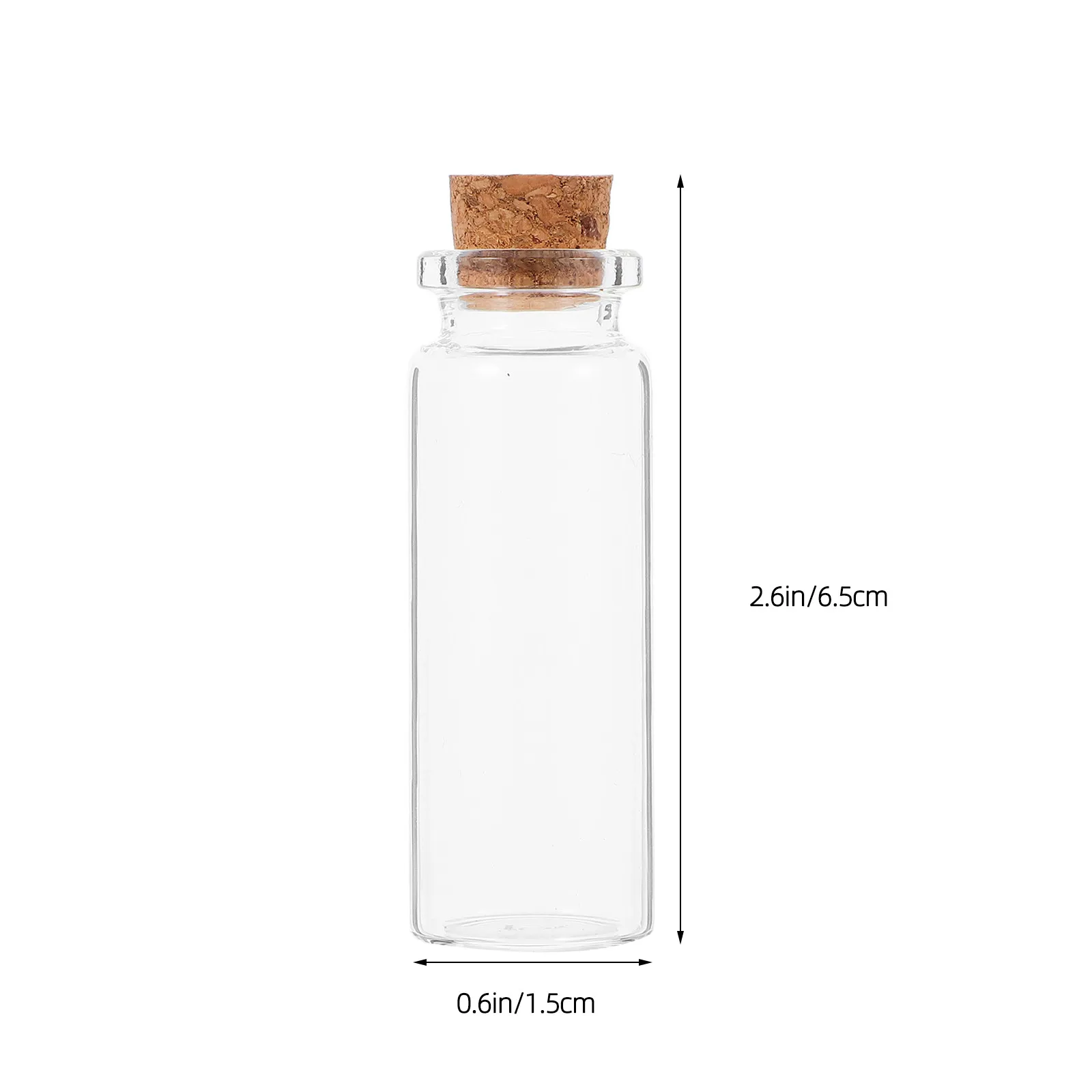 24Pcs Mini Clear Glass Bottles with Stopper for DIY Wish Bottles Potpourri Acrylic Rocks Flower Petals Perfume