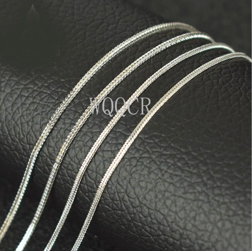 Wholesale 5PCS Of Bulk 925 Embossed Silver FOX TAIL Chain 16