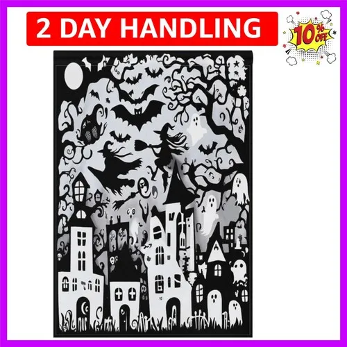 Halloween Witch Black House Flag 28x40 Inch Double Sided Outside Spooky Ghost... ZZY