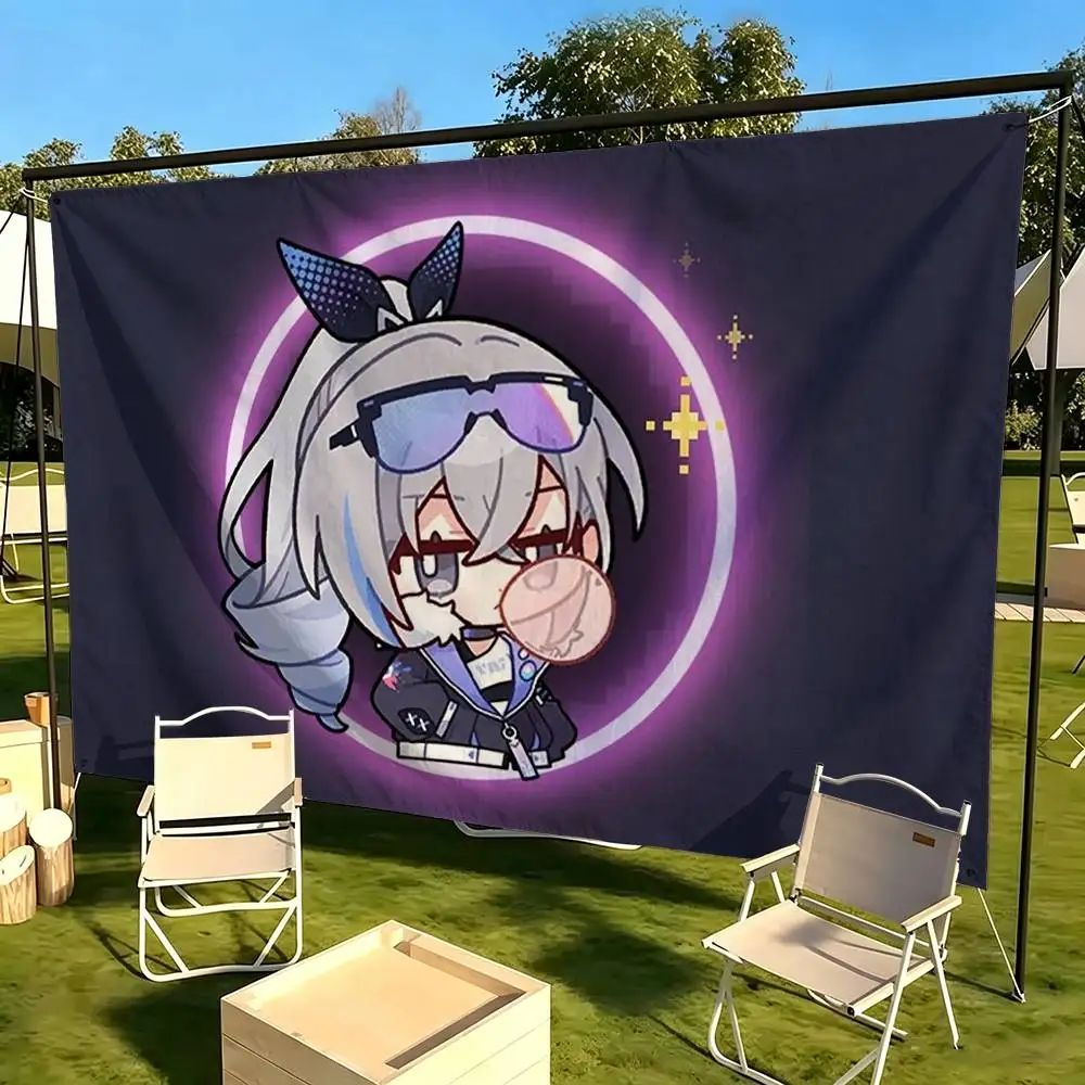 Silver Wolf LV.999 HSR  Flags Wall Hanging Tapestry Outdoor Garage Room Decorative flag Background Blanket