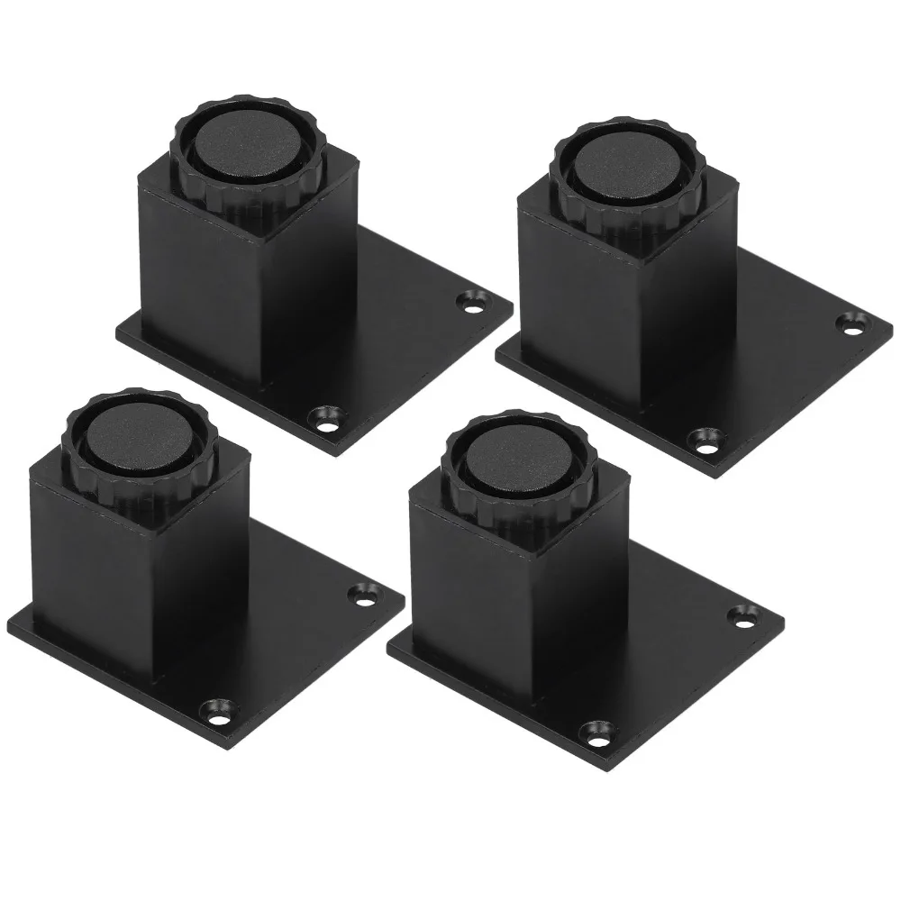 

4Pcs/Set Modern Black Furniture Leg Aluminum Alloy Adjustable Adjustable Cabinet Leg 60mm/80mm Sturdy Square Furniture Leg Table