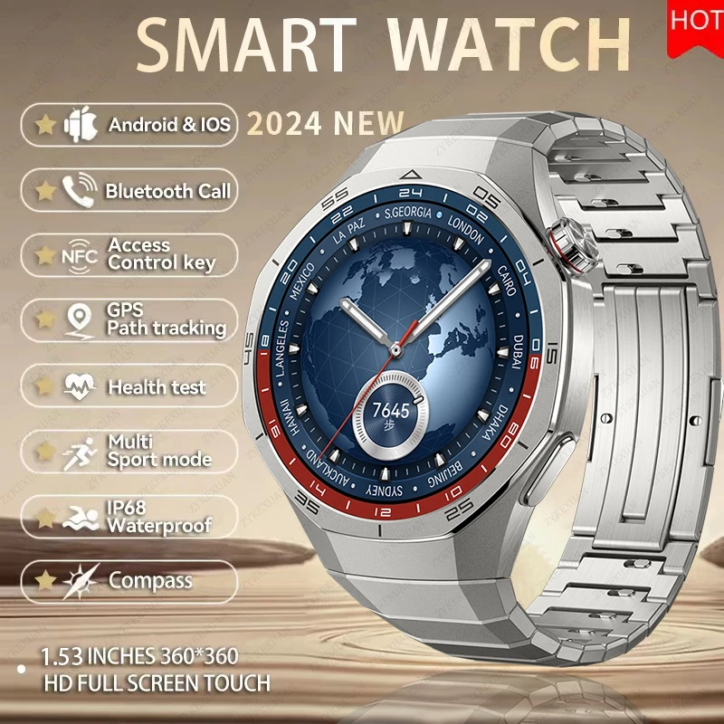 

2025 Новые часы GT5 Pro Смарт-часы для мужчин GPS Траектория движения NFC-экран Bluetooth-вызов Спорт на открытом воздухе Смарт-часы для мужчин