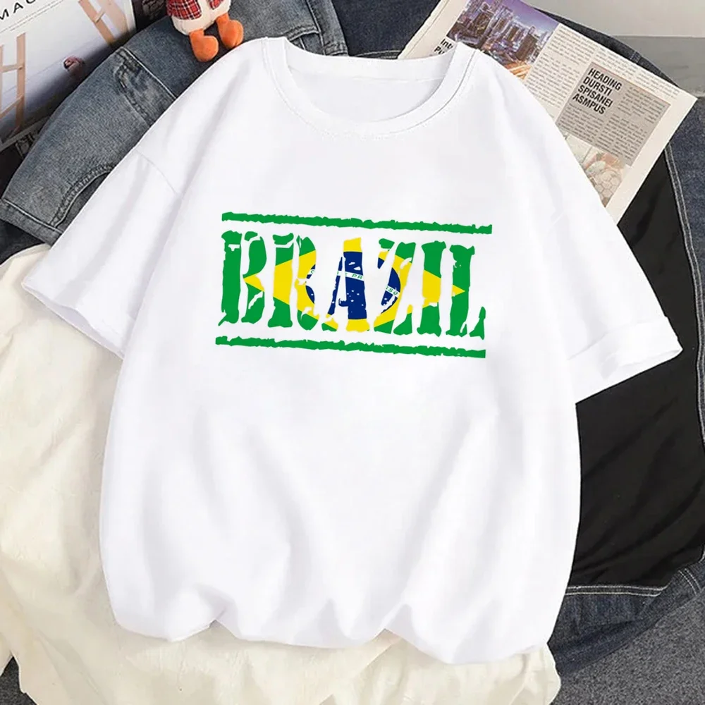 

brazil flag clothes clothing women tshirt Harajuku y2k vintage funny t-shirt white femme t shirt