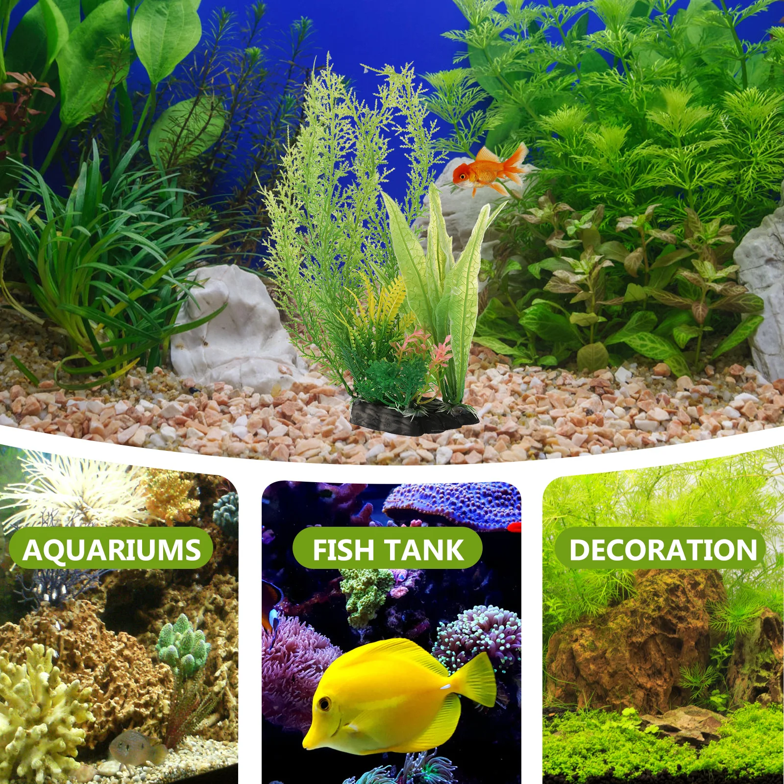 

2pcs Lifelike Aquarium Plants Premium Water Grass Decor Fish Tank Supplies Safe Fake Plants For Terrarium Vivid Desktop Aquarium