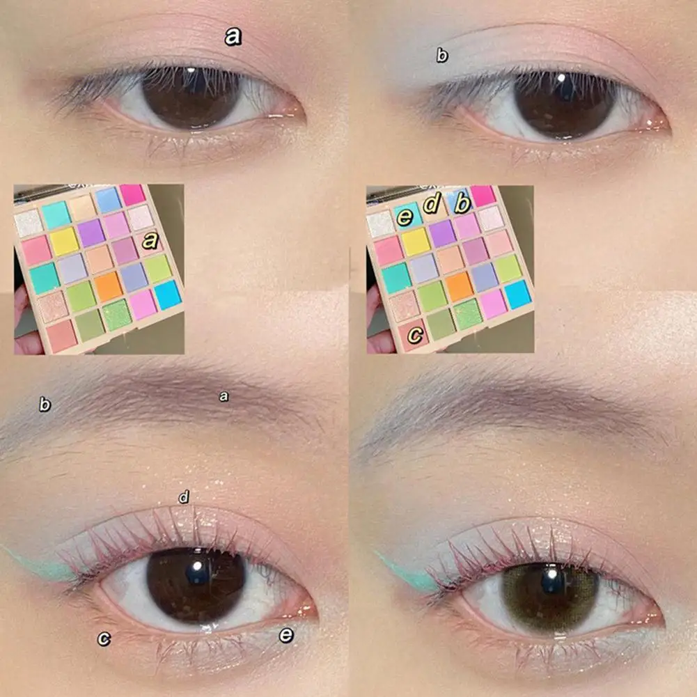 25 色マカロンアイシャドウパレット高品質ソフトマットアイシャドウトレイハイライトスパンコールブラッシュギフト女性のためのスモークメイク