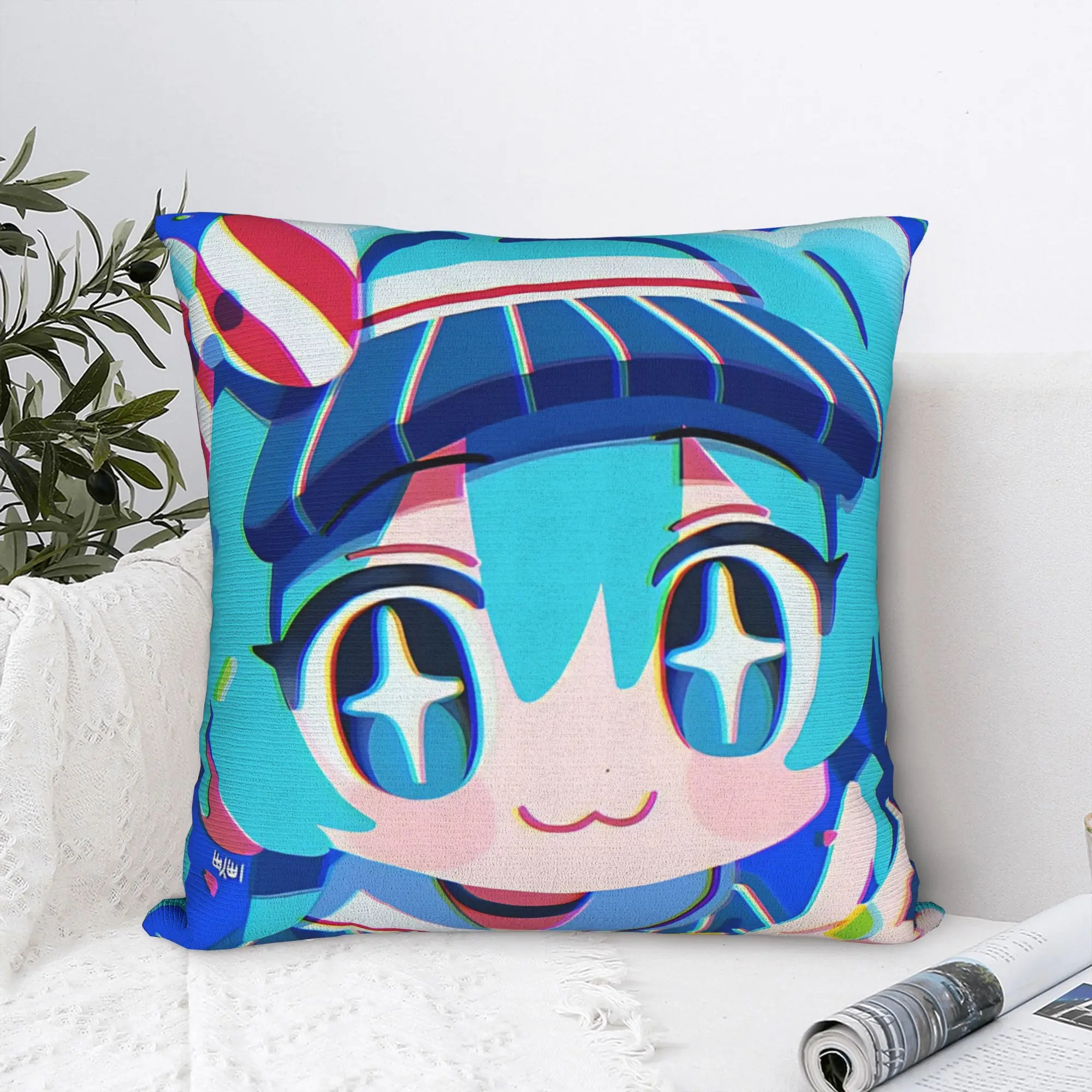 Housse de coussin carrée en Polyester, motif Mesmerizer Kasane Teto, pour voiture, Kawaii, décoration créative, 40x40