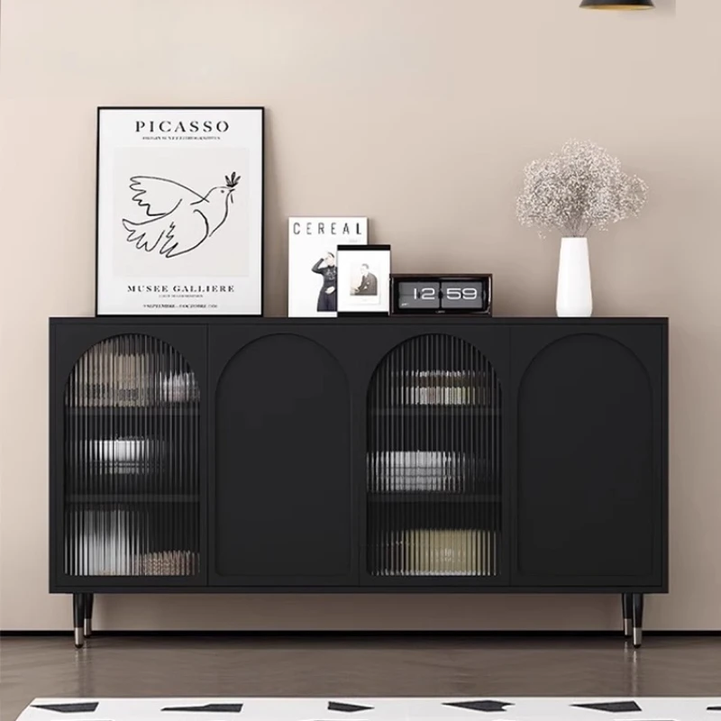 

Wabi-sabi Cream Style Black Tableware Cabinet Fashionable and Minimalist Storage Cabinet Senple Ek Dirab Dining Room Furniture